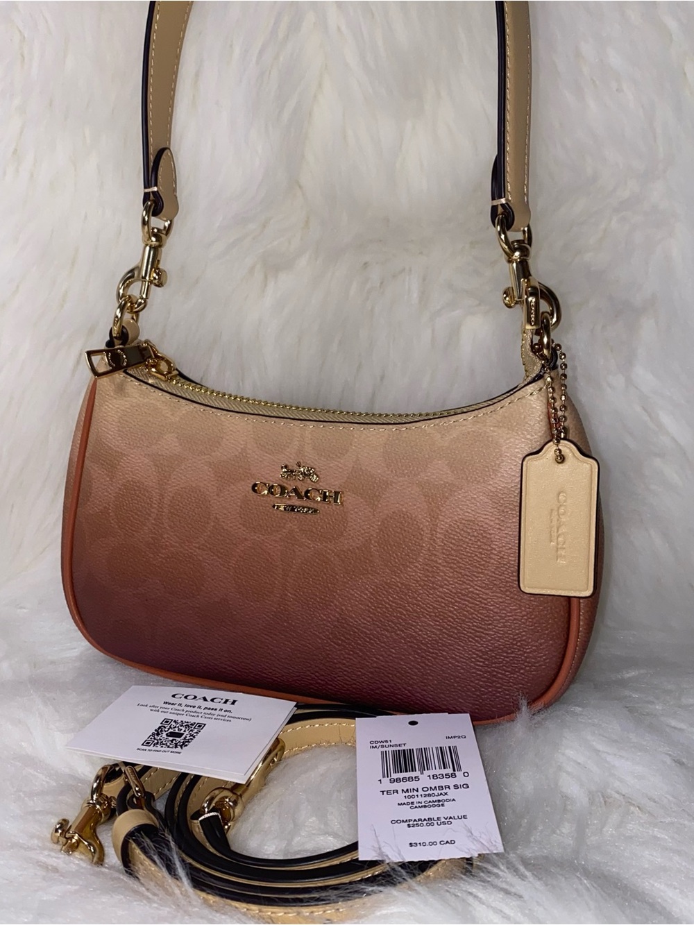 Coach purse Teri Mini Crossbody Bag In Ombre Signature Canvas New - Picture 2 of 15